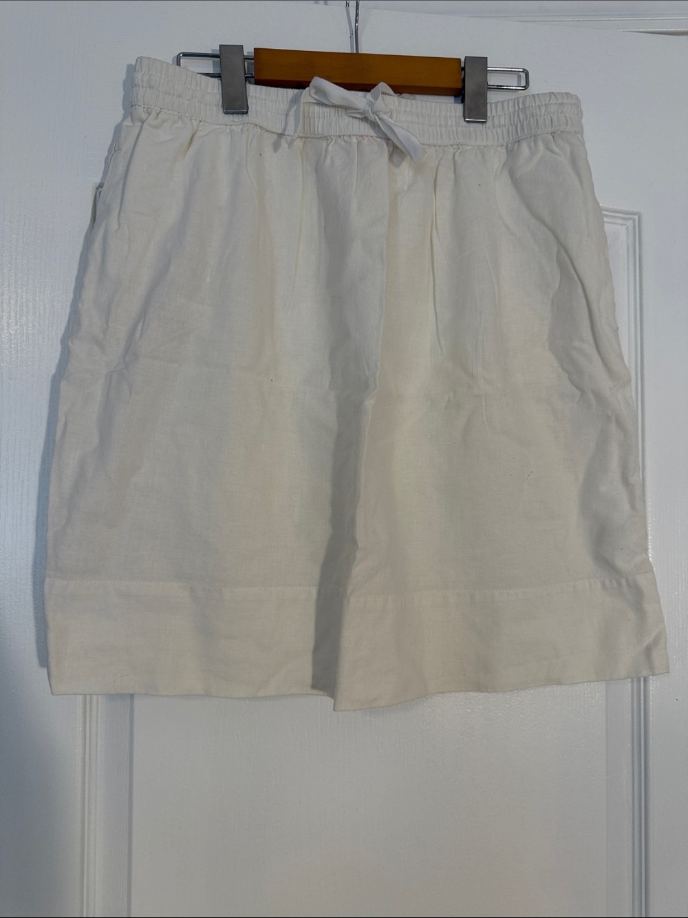 Joe Fresh White Linen Blend Drawstring Waist Casual Skirt Size 8